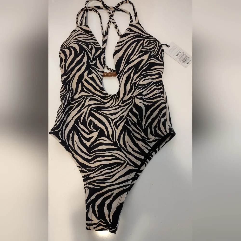 Shade & Shore Zebra Animal print one piece swimsuit - Picture 9 of 9
